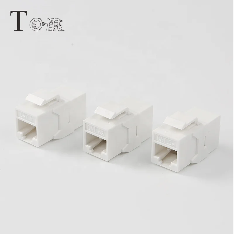 TOM-KJ-29 CAT5E/CAT6/CAT6A UTP 180 degree telecom communication INLINE COUPLER KEYSTONE JACK