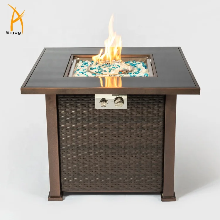 50000 BTU  Square Fire Pit Table Outdoor Gas Fire Table Propane Fire Pit Table