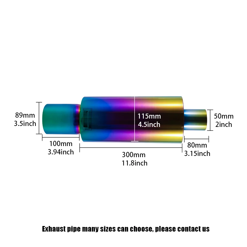 Rainbow Color Universal Muffler Racing Exhaust Pipe
