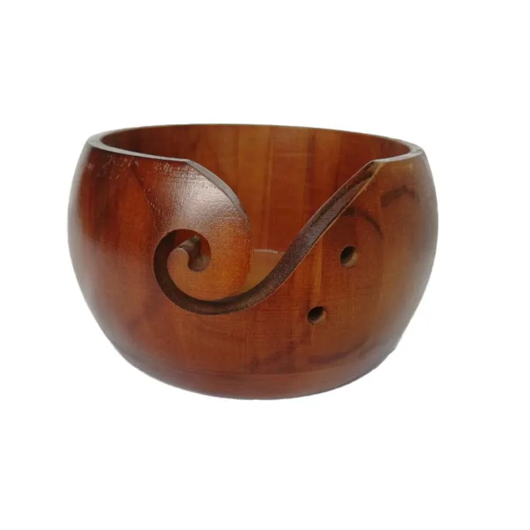 Чаша для хранения из натурального дерева вязания крючком и набор шитья органайзер держатель инструментов деревянная пряжа