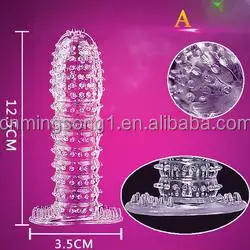 Reusable Penis Sleeve Big Cock  Men Enlarger Realistic Dildo Toy Wearable Penis Sleeve Silicone Condom