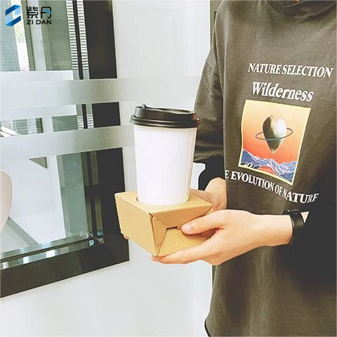 Wood Pulp Recycle Kraft Paper Recycled Materials Offset Printing Flexo Printing Recyclable Takeaway FSC Yogurt Cup Paper Holder