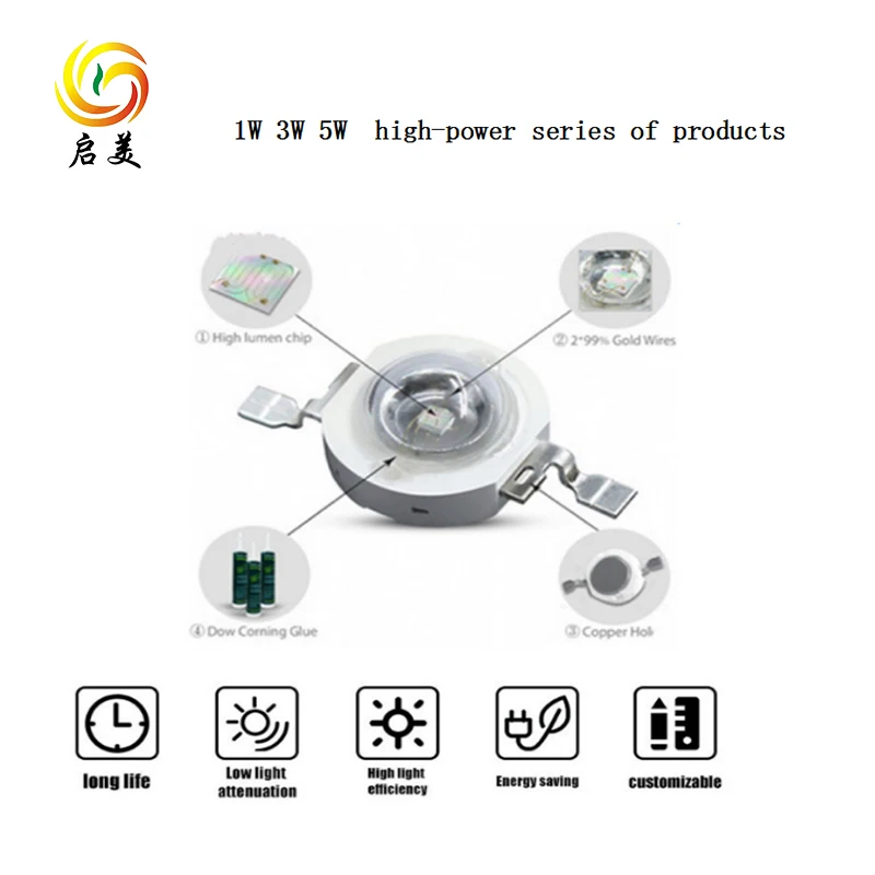 High Power Led 1watt Epistar Led Chip Rgb Factory Outlet Led Hpl 1w 3w 5w Uv 365nm 4pin 6pins Red Blue White 80 SMD LED Sino Led