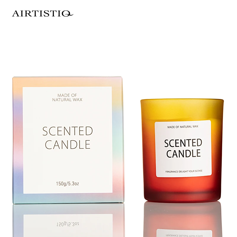 Wholesale Modern Hot Sale Gradient Glass Jar Scented Soy Candle