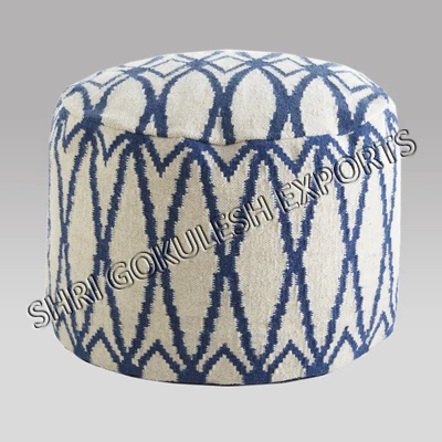 Indian Outdoor Pouf Cotton Handmade Stylish Elegant Square Shape Popular Fabric Seating Stools for Home Decoration