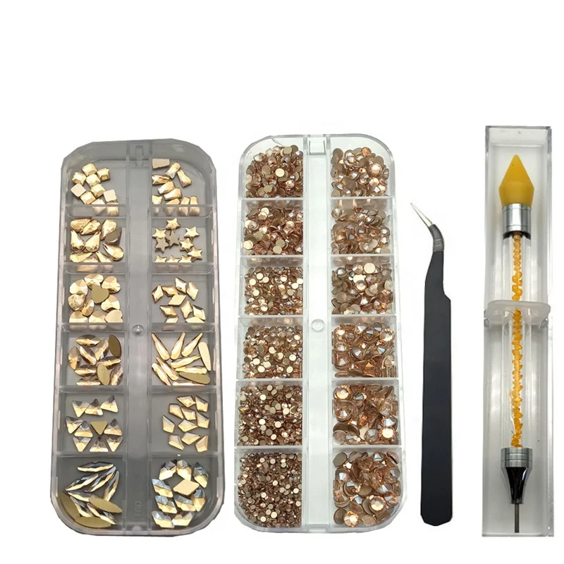 High Quality Glass Material Crystal Stones Heart Shape Rhinestone For Nails