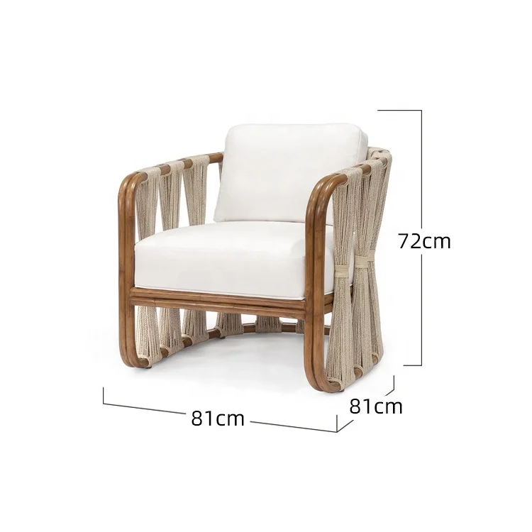 nordic outdoor furniture luxury indoor leisure rope sofa chair homestay balcony garden retro chair
