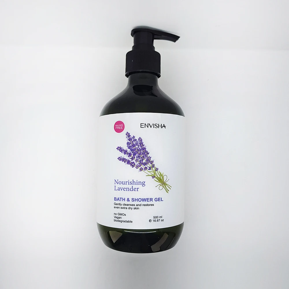 Custom Body Wash Private Label Lavender Fragrance Lightening Foaming Shower Gel 500ml