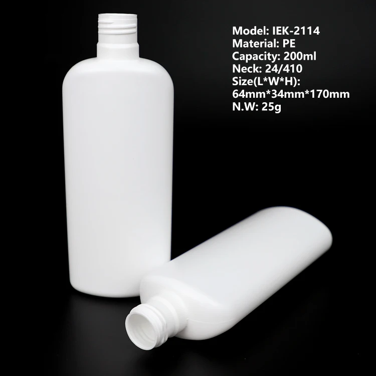 200ml Empty Bottles Flat Shoulder Bamboo Pump Bottle for Body Lotion