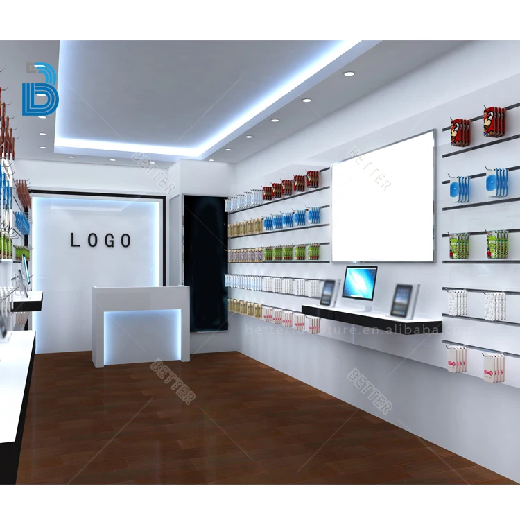 High end mobile phone accessories shop interior decoration design
