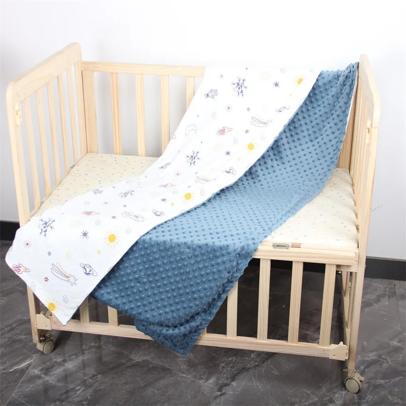 
Wholesale Custom Digital Polyester Cartoon Character Minky Blanket Pattern Crib Dot Print Baby Blanket 