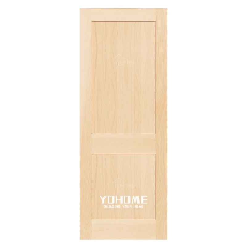 American simple design shaker 2 panel solid core oak interior door slab shaker door 2 panel flat shaker door