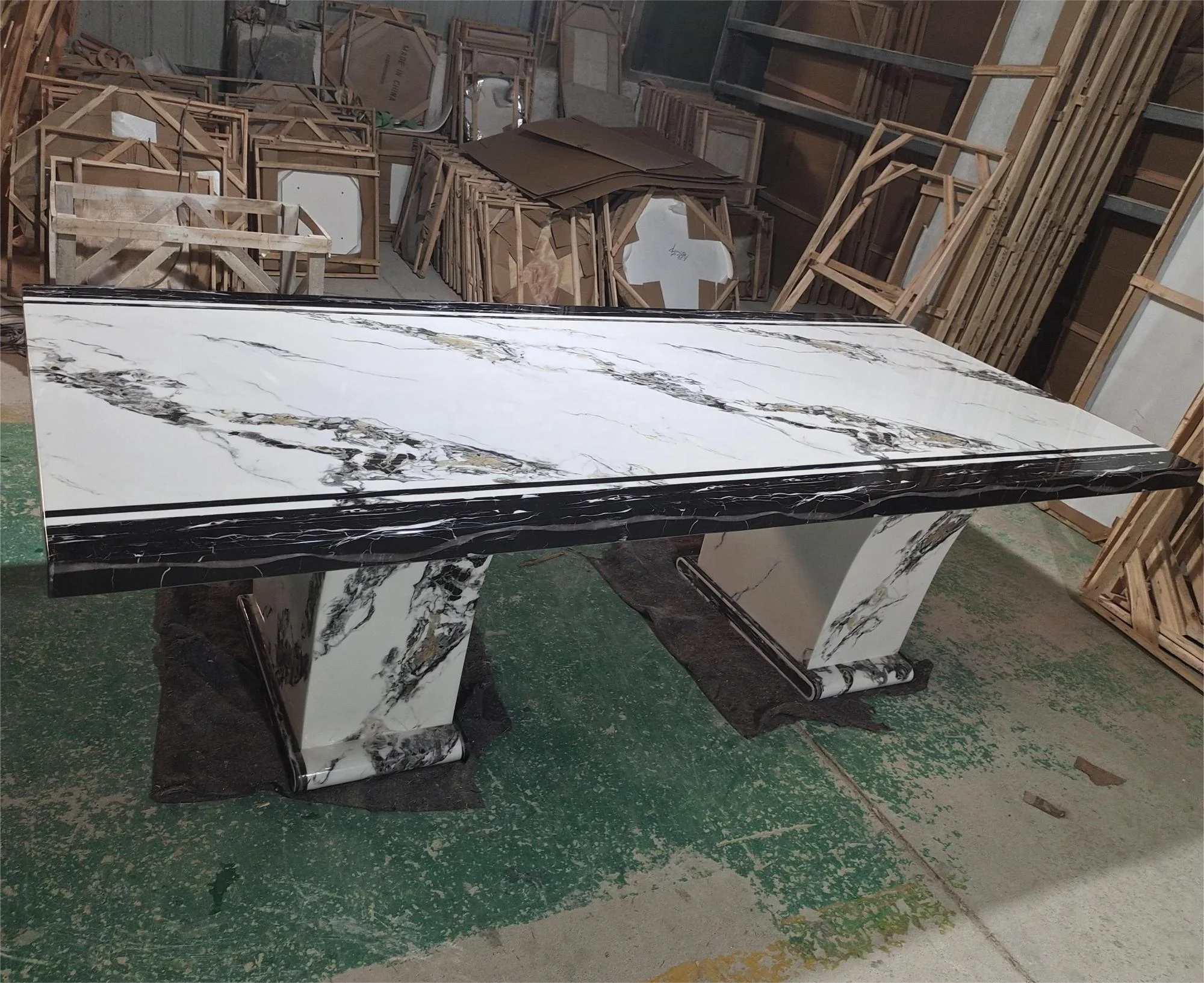 Modern design luxury dining table set 8 or10 seater 2m or 2.4m marble table dining room furniture