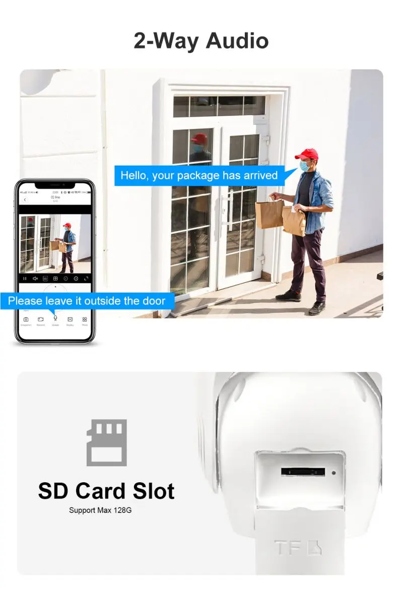 Cantonk 4G SIM Card 1080P Camera WIFI Smart Security Monitor Two-way Intrusion Alarm Outdoor CCTV Camera