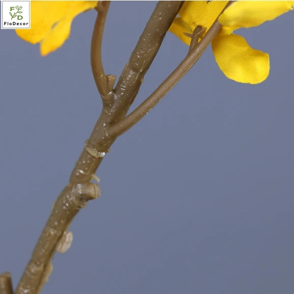 Hot Sale Artificial Spring Forsythia Flower Silk Winter Jasmine Yellow Flowers For Indoor Outdoor Decoration Home Table Decor
