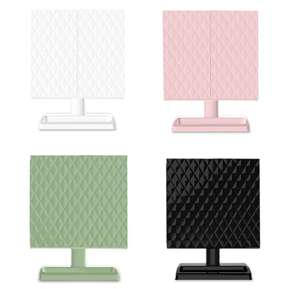 Touch Sensor Table Top Vanity Trifold Makeup Three Fold Make Up 10X Magnifying Tri Fold Makeup Mirror