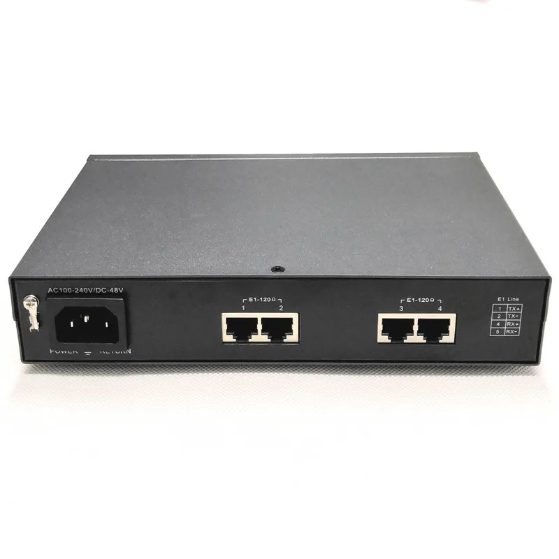 4 E1 over Ethernet fiber optical converter TDM over IP fiber media converter