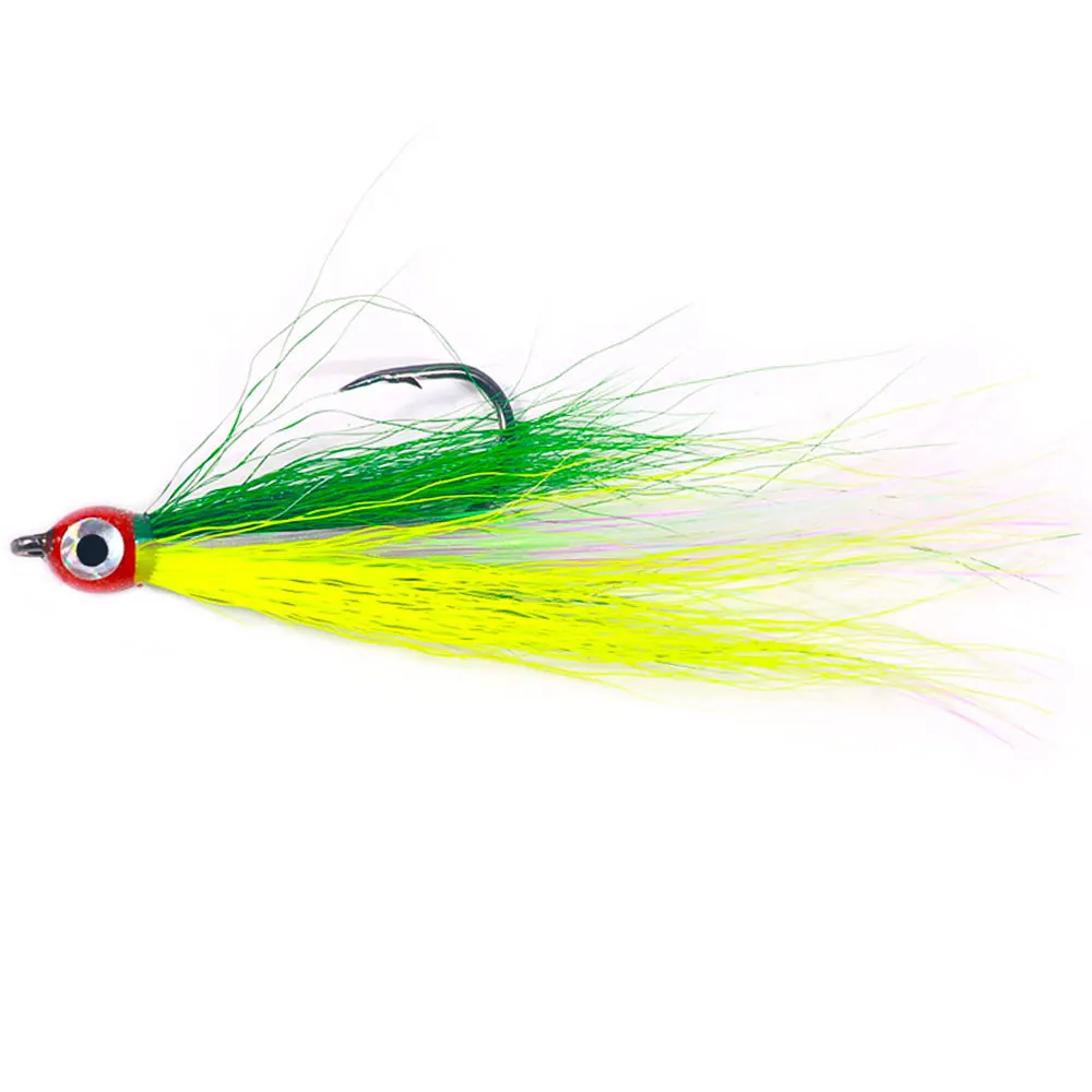 5pcs Bag Set 5 Different Colors Feather Hook Fishing Jig Round Head Fly Mental Hook Saltwater Boat For Outdoor Game Fishing
