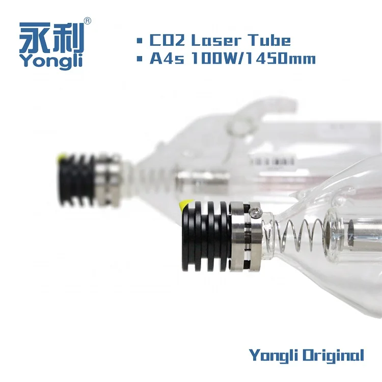 Yongli 150w Max 180w 1850mm Dia. 80 мм Стеклянная лазерная трубка с металлической головкой II-VI объектива