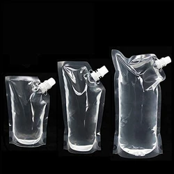1L print logo Aluminum foil liquid stand up spouted pouch plastic bag with handle for wine ,milk fruit juice packaging