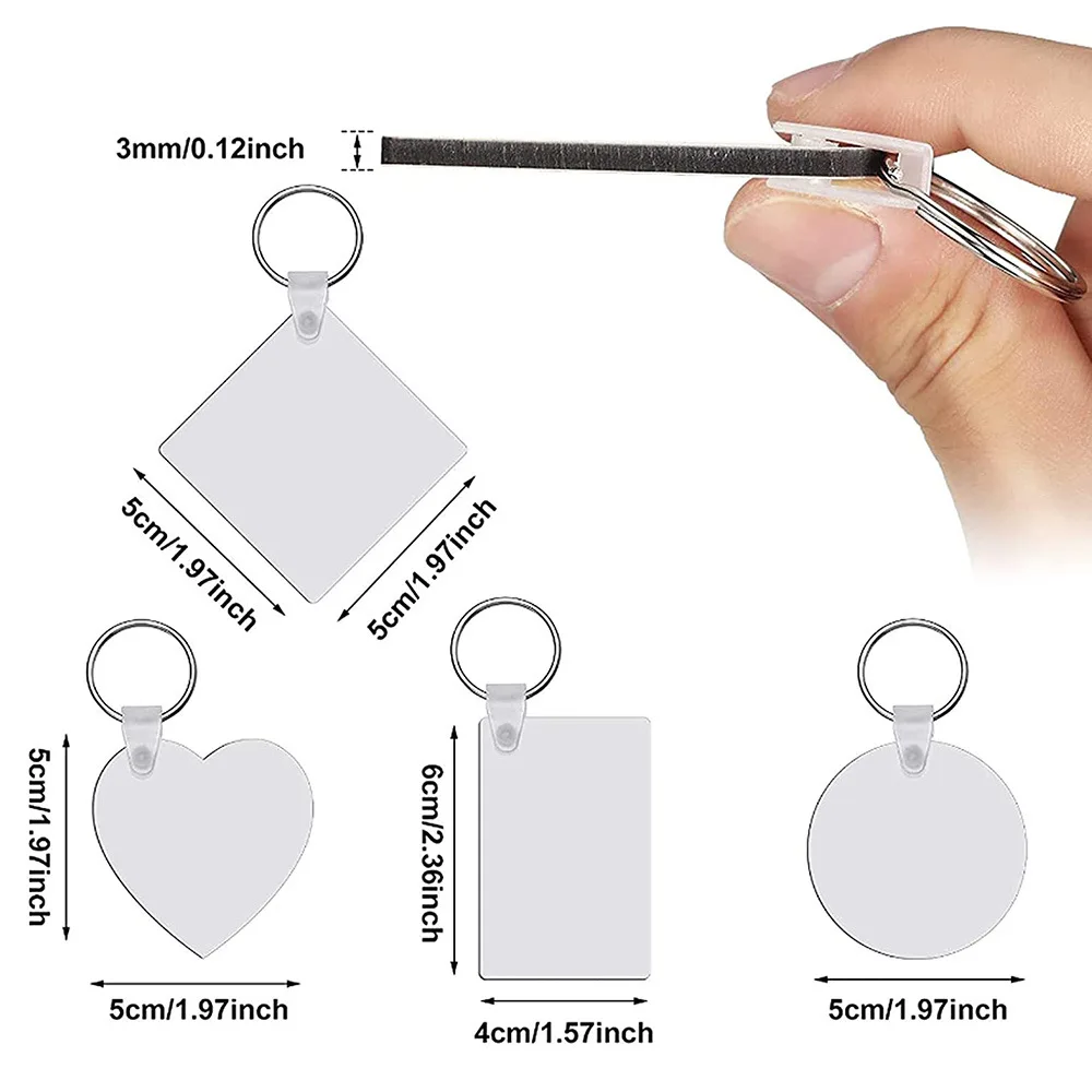 Blank Heat Transfer Keychain Sublimation Wooden Keychain Printable Sublimation MDF keychain