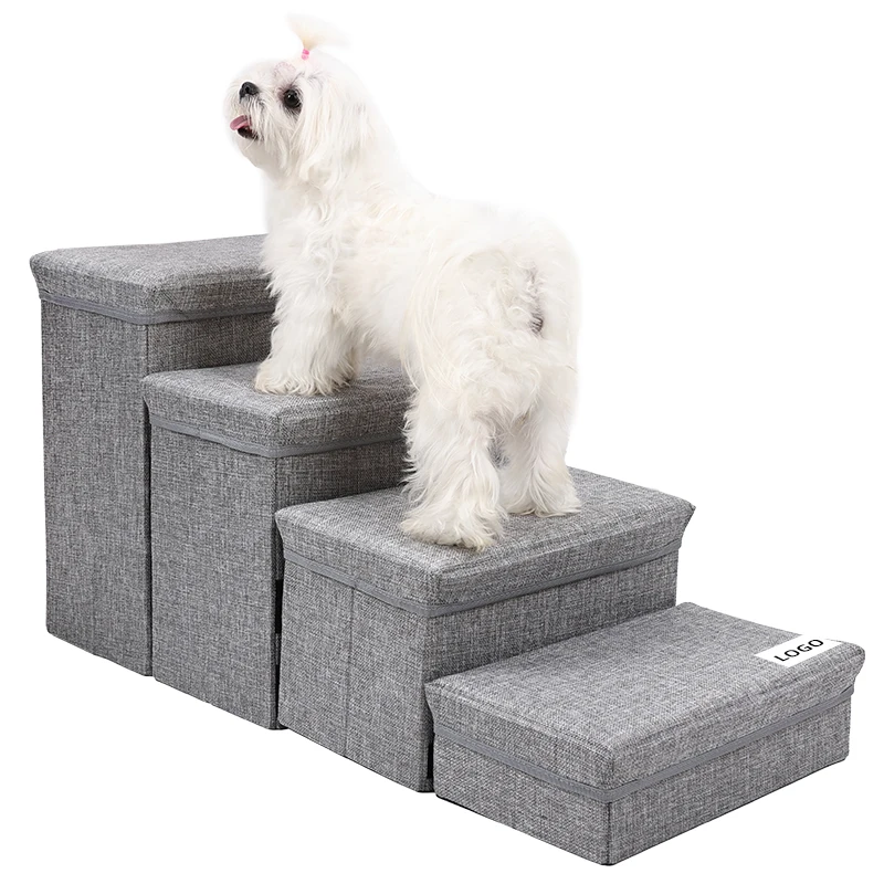 DogLemi 2/3/4/5 Steps Dog Step Stairs for High Bed and Couch Foldable Pet Ramp Ladder for Small Dogs