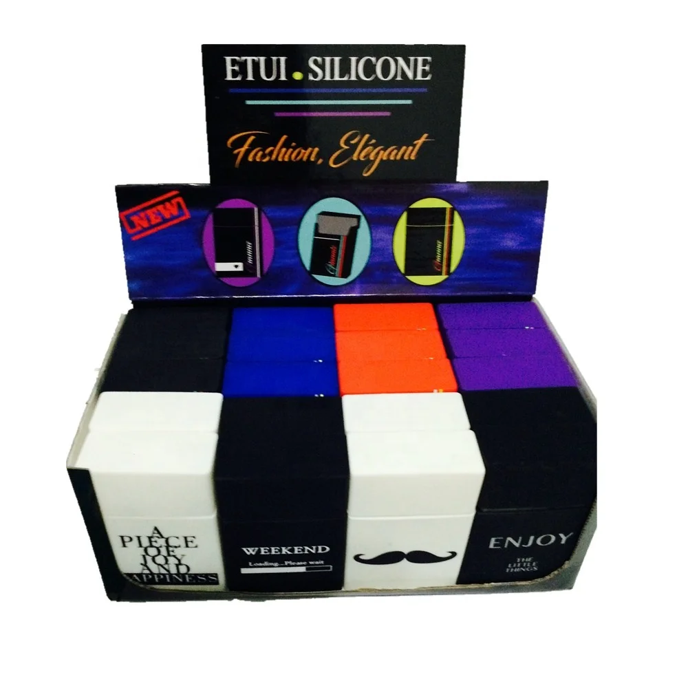 Wholesale Cheap Custom Color Standard size Silicone Cigarette Case