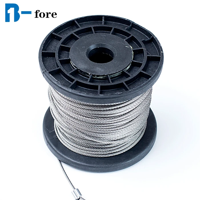
Ready to Ship High Tensile 7X7 Structure 304 stainless steel wire rope alambre cable softer lifting cable 