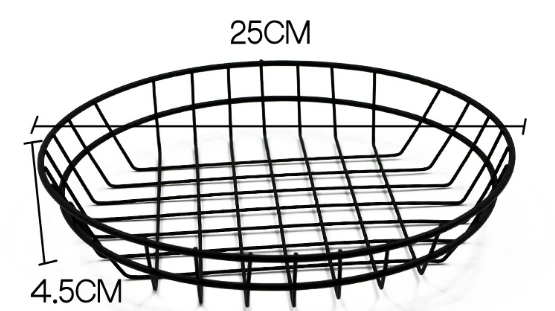 Black color round shape Mini small fried basket potato basket iron line restaurant frying chicken snack frying basket