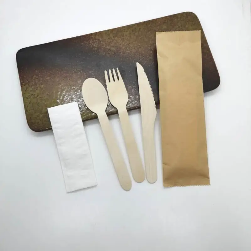 disposable restaurant Party  wooden knife fork spoon wood cutlery
