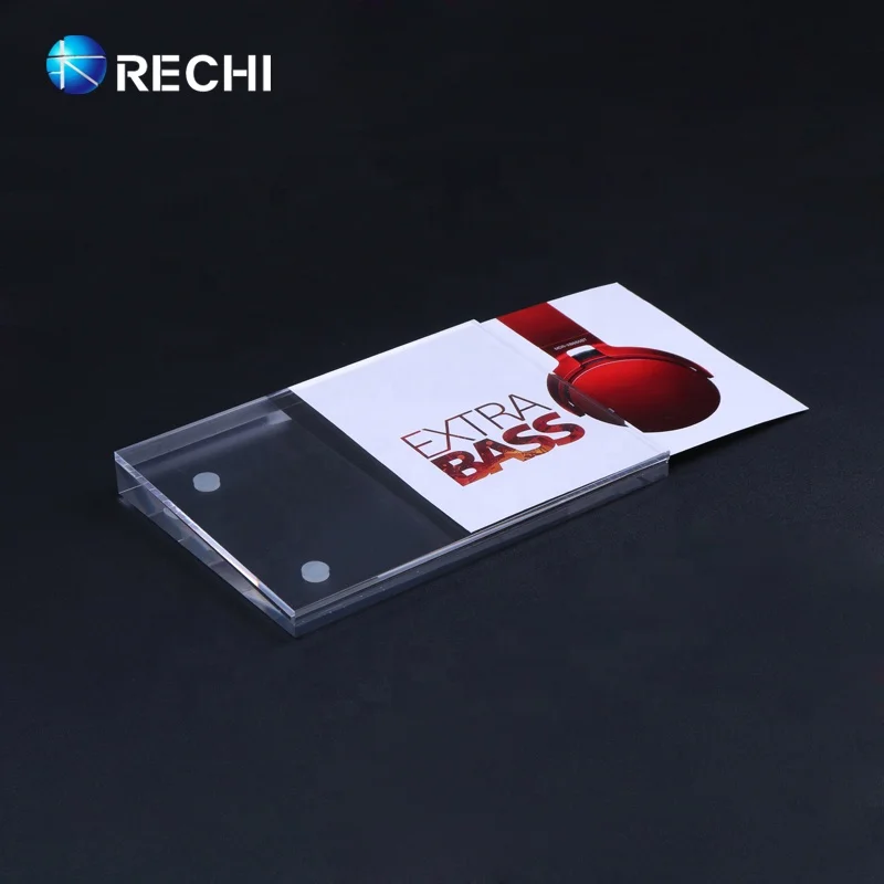 RECHI Custom Clear Acrylic Table Sign Holder Acrylic Price Display Holder Portrait A5 For Brand Promotion