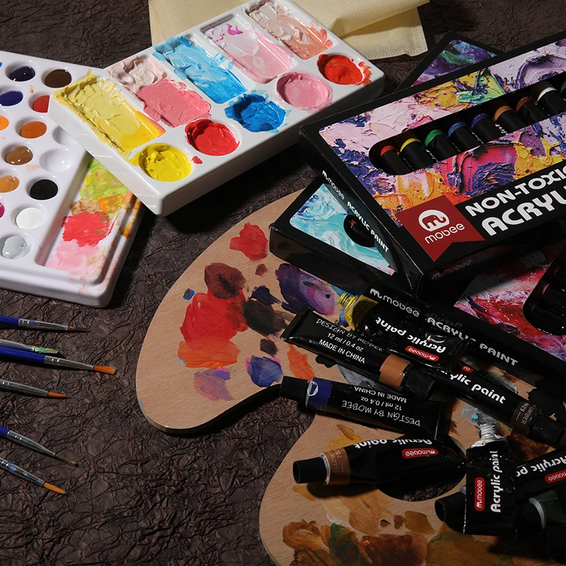 Gxin P-3001 Acrylic Paint Set 12 Colors 12ml/0.4oz Non-Toxic Acrylic art color Paints for artists Perfect for Painting