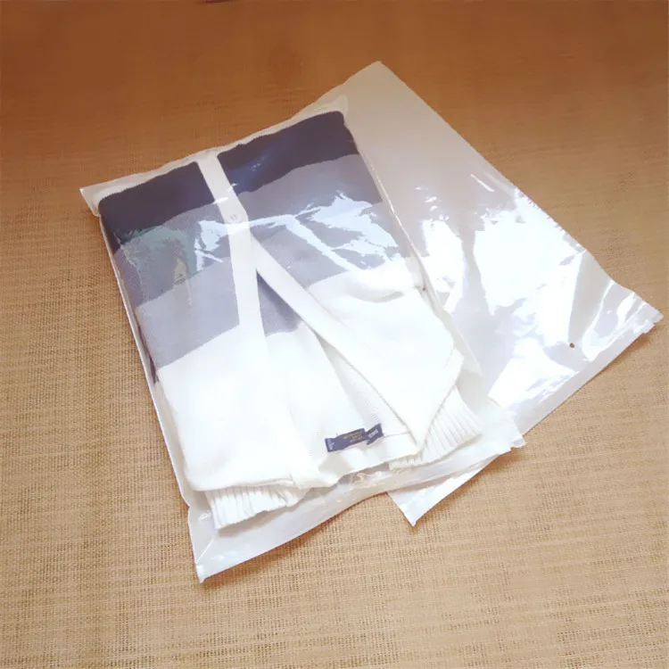 Custom Recycled Plastic Apparel Shipping Pouch Slide Zippers Top Lock Clothing Packing Bag Underwear Socks Logo PVC PET