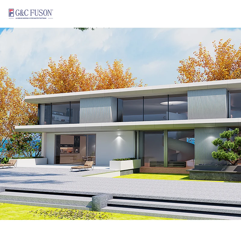 Fuson Windproof Hurricane Impact Glass Windows UPVC Window Frame Vinyl Casement Double Glazed PVC