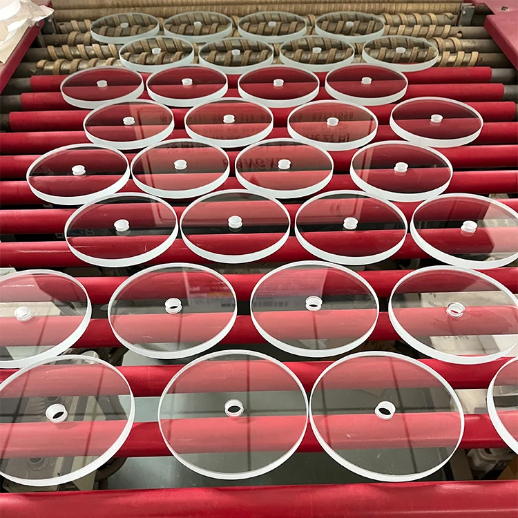 DIN 7080 High Transmittance Transparent Glass Custom Size Borosilicate Glass Sheet Round Sight Glass Disc