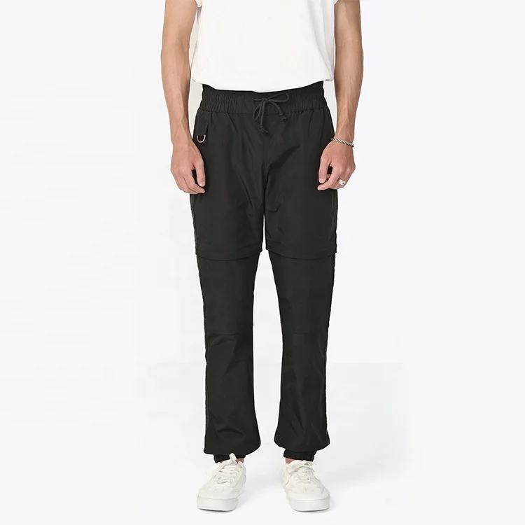 DiZNEW Wholesale Fashion Nylon Wind black Track Pants mens