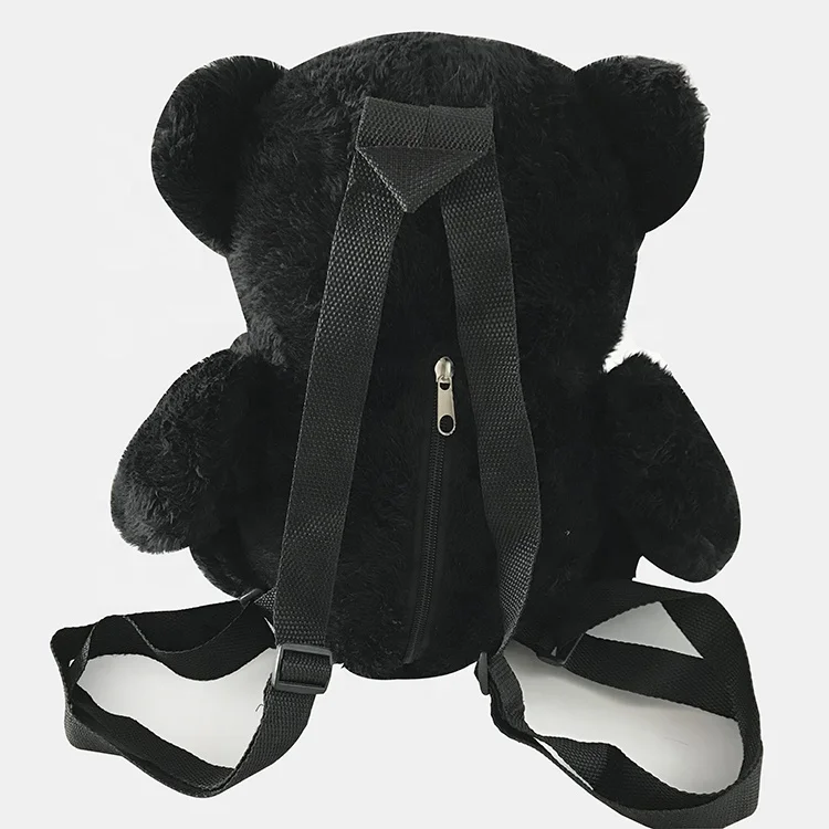 
Black bear stuffed animal storage bag backpack teddy bear plush toy 