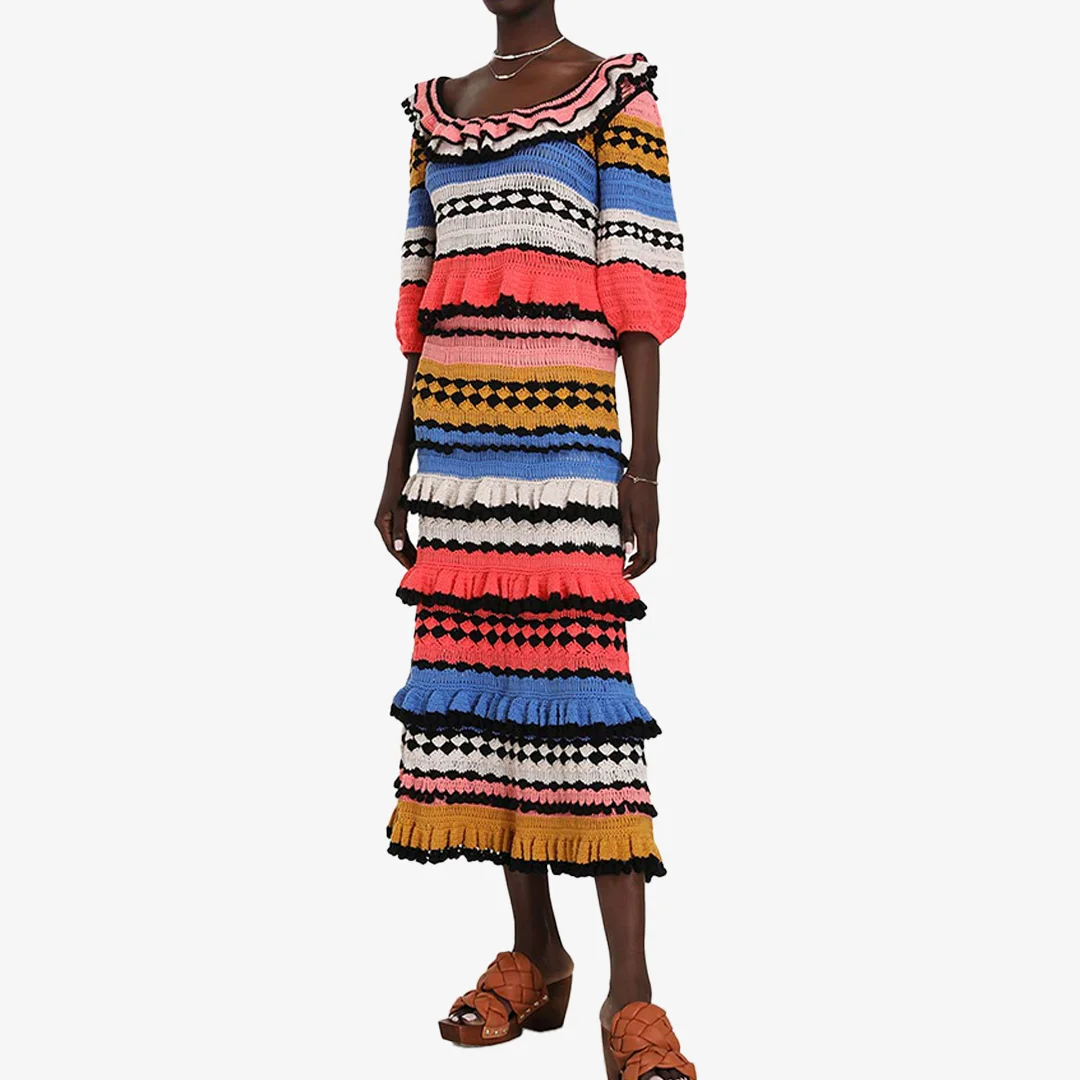 2023 Summer Fashion Custom Ladies skirt Knitted fringe crochet beach skirt Sexy skirt for women