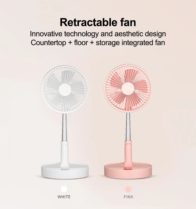 
cheap 7200mAh Portable Fan Outdoor Desk Rechargeable Adjustable Folding Mini Fan For Travel Working Home 3 Speed USB Table Fan 