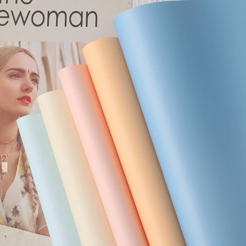 Ouya Double-Sided Floral Wrapping Paper Pure Color Plastic Bouquet Wrapping Material for Flower Wrapping Ported from Ningbo