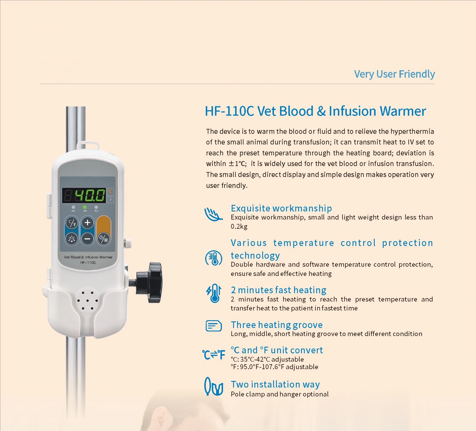 Portable Veterinary Blood Infusion Warmer Pet Infusion Fluid Warmer For Animals