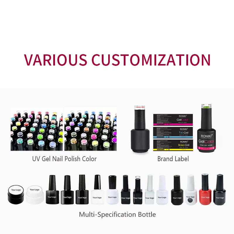 RONIKI Custom Logo 15ml OEM Private Label Colors  Nail Polish Set Uv Gel Polish