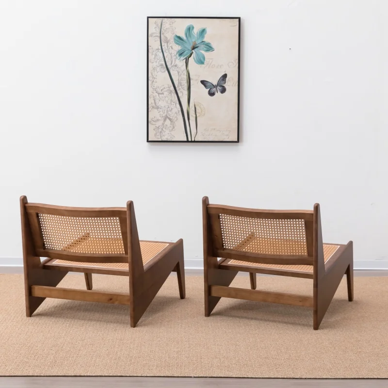 Nordic leisure chair living room solid wood lazy sofa chair Factory wholesale single armrest sofa chair