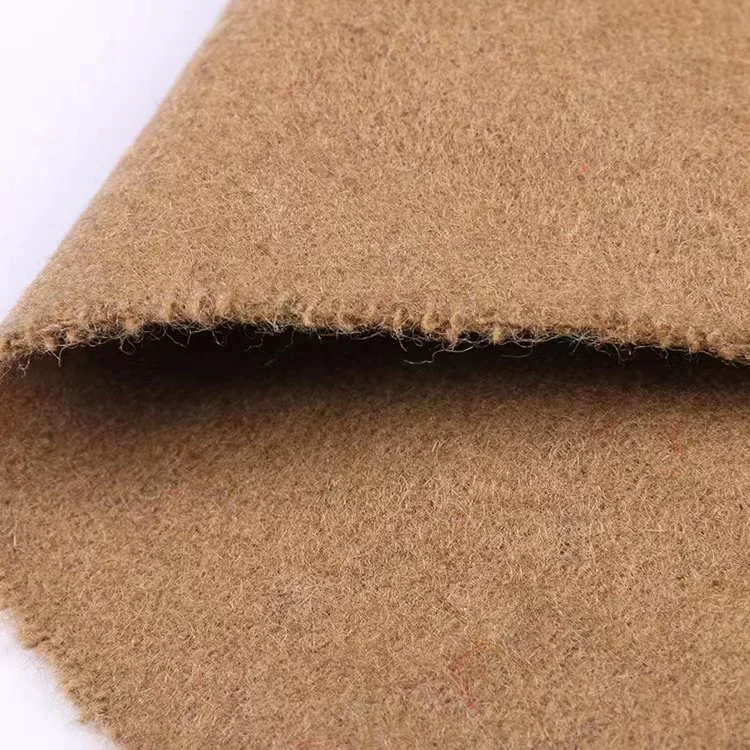 Factory supply wholesale price ready stock solid color woven wool/polyester melton woolen fabric