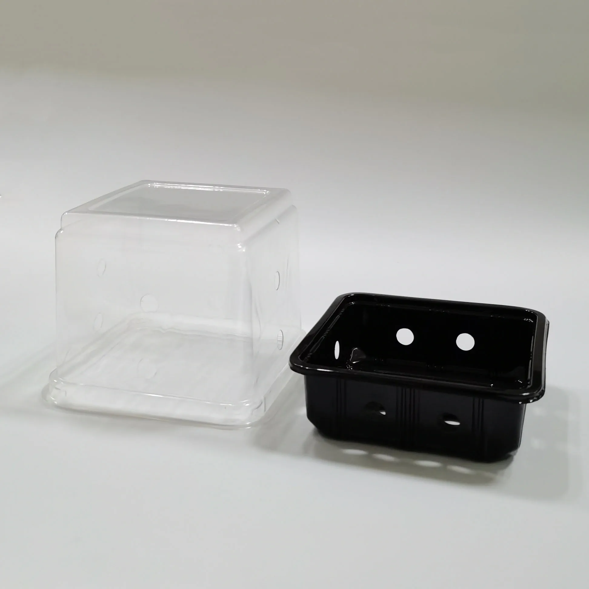 
Hot sale Transparent Clear Disposable Blister Container For Herbs Lettuce Packaging Box 