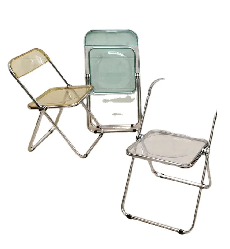 Portable Outdoor Indoor Chair Metal Plastic Transparent Folding Chairs clear acrylic folding chairs