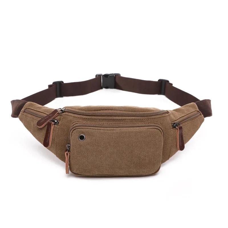 Durable wholesale canvas funny pack mens multifunctional waist bag
