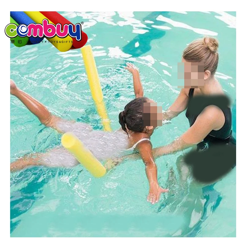 Outdoor kids play hollow floating foam rod for swimming