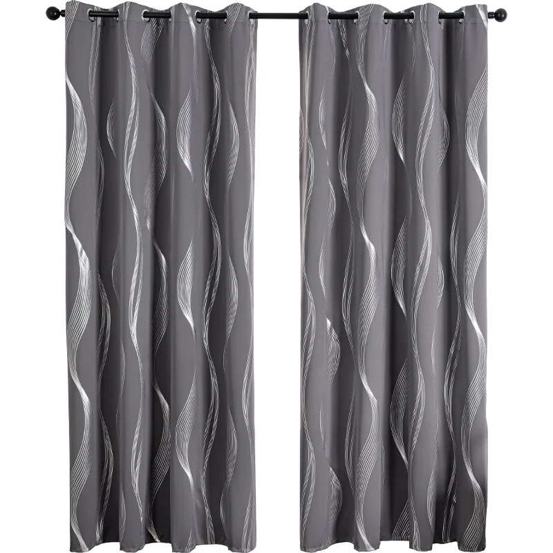High Grade Light Luxury High Silver Ironing Process Full Shading Curtain Living Room Simple Curtain