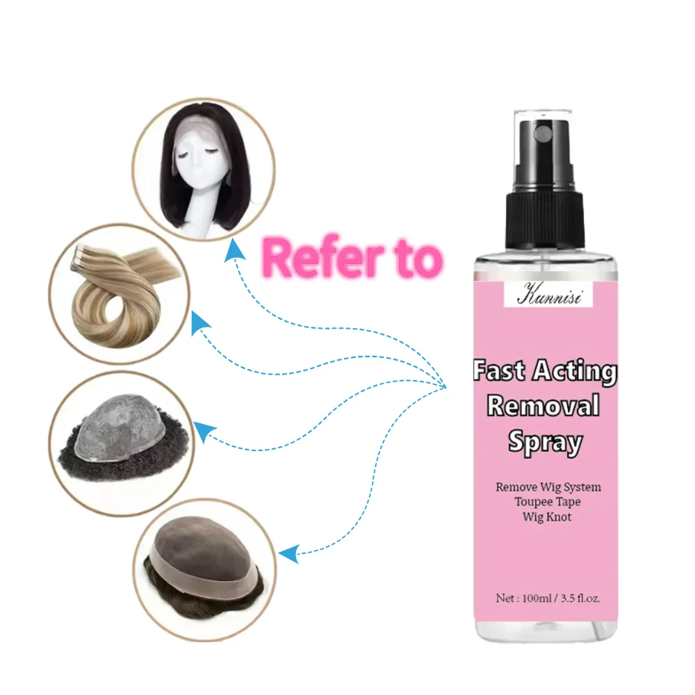 Private Label Gentle Skin Lace Bond Fast Acting Removal Spray Easy Effective Remove Wig System Easy Clean No Harm